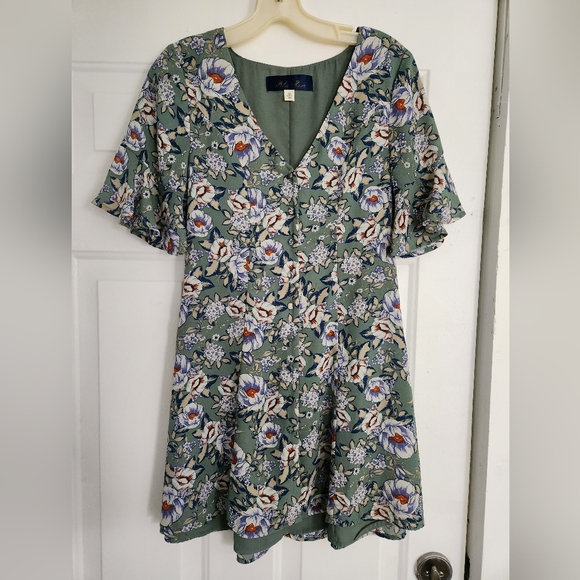 francesca's sage green dress Tracey Tiered Bow Back Midi Dress
